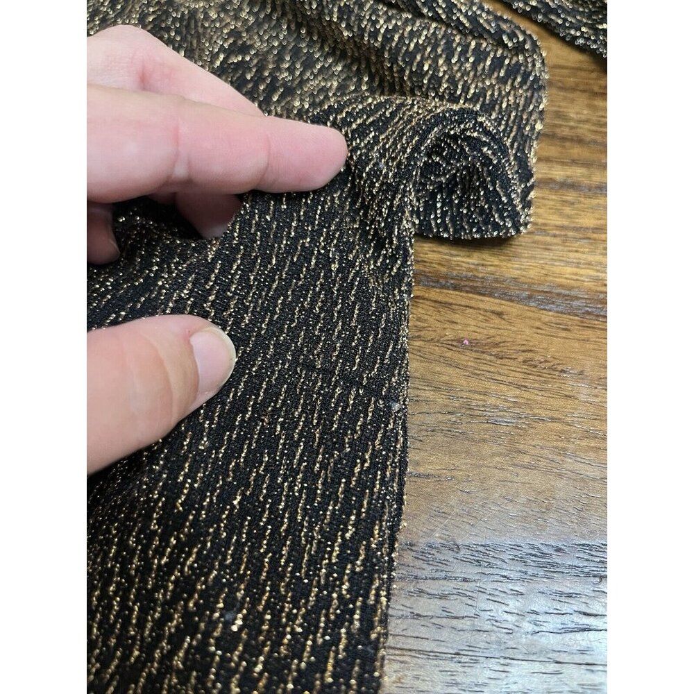 Catherines Black And Gold Sparkly Top Blouse Size 5x Flowy 3/4 Sleeve - Picture 9 of 13